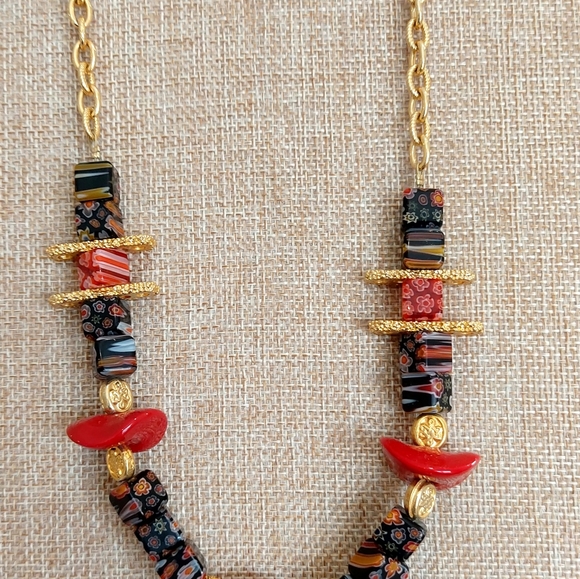 Stunning bold NECKLACE with Moreno glass beads. - Picture 6 of 6